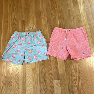 Two Psycho Bunny men’s swimsuits
